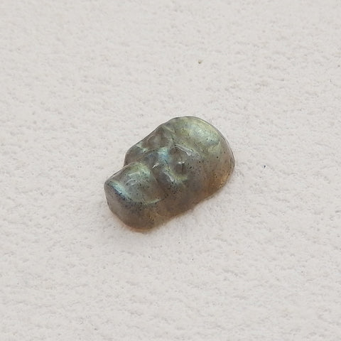 Natural Labradorite Carving Skull Gemstone Cabochon,15x10x6mm,1.4g