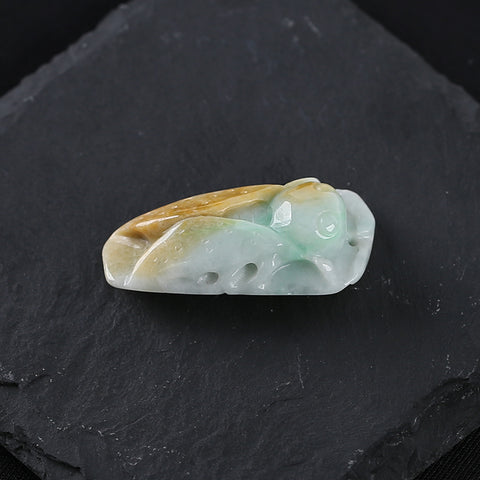 Handmade Jewelry,Natural Jade Carved Cicada Gemstone Pendant Bead,Unique Pendant for Necklace,43x22x13mm,18.3g