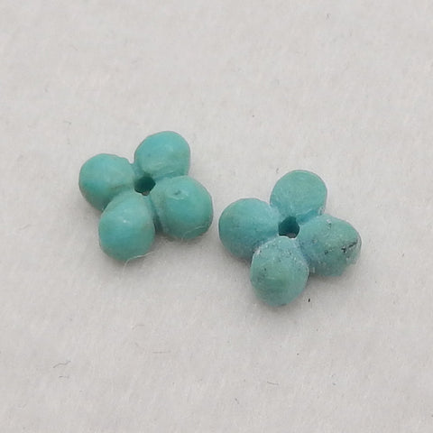 Natural Beautiful Turquoise Four Leaf Clover Gemstone Earring Beads , Jewelry DIY Making, 6×2mm, 0.1g