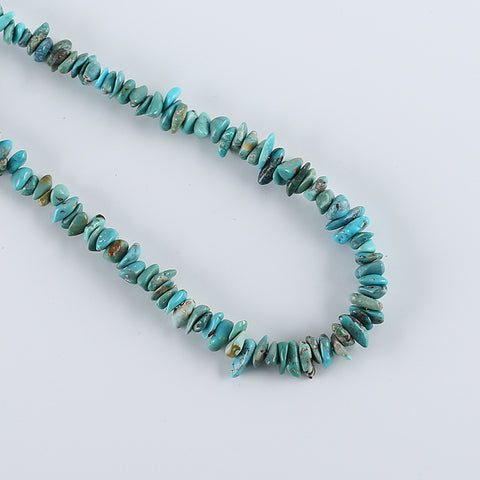 1 Strand 16-18 Inch Natueal Turquoise Gemstone Necklace,925 Sterling Silver Findings, 5x4x2mm,9x7x2mm,18.7g