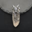 New! Natural Crystal Gemstone 925 Sterling Silver Wolf Head Pendant, Wolf Head Jewelry, 52x20x20mm, 22g