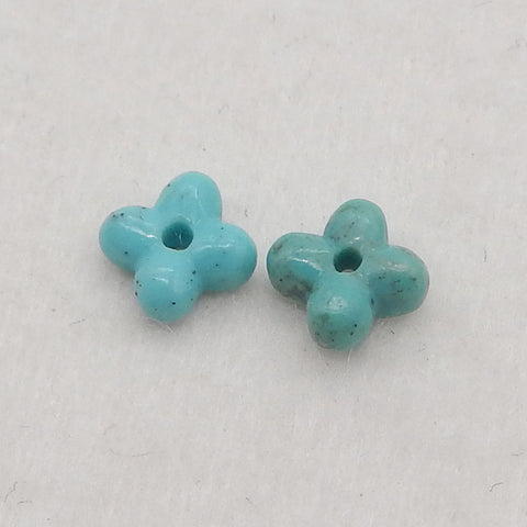 Natural Turquoise Four Leaf Clover Gemstone Earring Beads, Jewelry DIY Making, 5×2mm,,0.1g