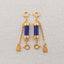 1 Pair Silver Gold Plated Natural High Quality Lapis Lazuli Gemstone Earring Beads,Jewelry DIY Making,33x5mm, 3g