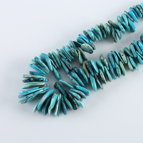 New Arrival! Natural Turquoise Necklace, Turquoise Bead Strands Handmade Gemstones,1 Strand, 16 Inch,10×7mm,32×19mm,128g