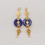 BITEFU 1Pair Silver Gold Plated Natural High Quality Lapis Lazuli Auspicious Clouds Flat Round Gemstone Earring beads 3.6g