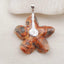 Natural Crazy Lace Agate Carved flower Pendant with 925 Sterling Silver Pinch Bail 42x39x10mm, 11g