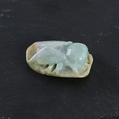 Carved Natural Jade Cicada Gemstone Pendant Bead,Unique Stone Pendant,Jewelry DIY Making,35x22x13mm,16.2g