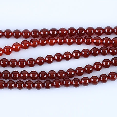 BITEFU 1 Strand Red Agate Round Shape Loose Beads ,DIY Accessories,Stone,Jewelry