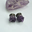 16mm Amethyst Ear Plugs With Geode Face And Flat Back, 13mm Thickness, 1.5mm Flare