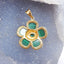 Natural Malachite Gemstone Pendant Carved flower with Copper Accessory 28x31x9mm, 9.3g