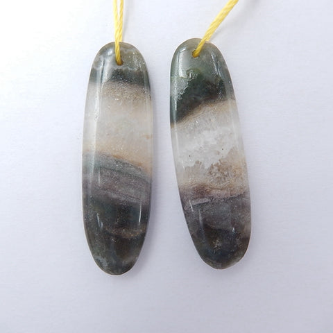 Natural Ocean Jasper Earring Beads 35x13x4mm, 6.4g