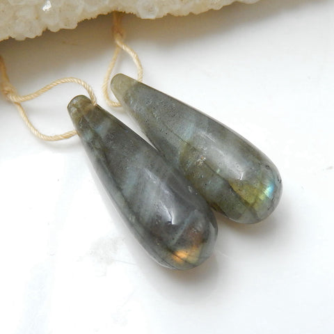 Paire de Boucles d'Oreilles Labradorite Paire 30x9mm,6.9g