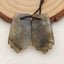 Natural Labradorite Carved feather Earring Beads 29x14x3mm, 4.5g