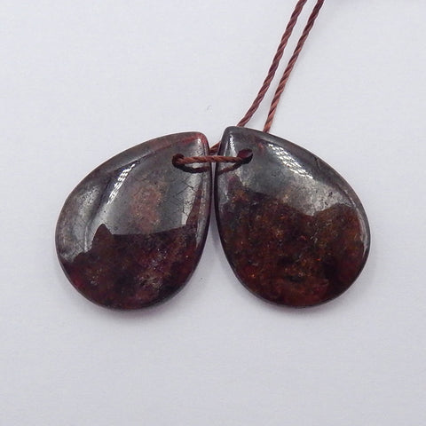 Boucles d'oreilles Teardrop Garnet Stone Pair, pierre pour la fabrication de boucles d'oreilles, 20x15x4mm, 5.3g