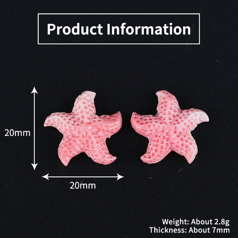 BITEFU 1Pair Pink Conch Shell (Made Of Powder Of Shell, Color Is Enhanced ) Starfish , 2.8g