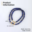 BITEFU 1 Strand Natural Lapis Lazuli Beads + Silver Gold Plated Pendant Gemstone Necklace For Jewelry Gift, 34.5g