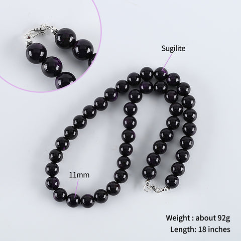 New Arrival! 1 Strand 18 Inch Natural Sugilite Round Loose Beads Gemstone Necklace,Popular Handmade Necklace for Gift, 11mm,92g