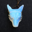 Opalite Carved wolf head Pendant Bead 35x27x13mm, 12.2g