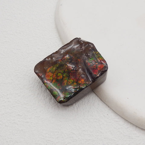 New! Natural Ammolite Gemstone Cabochon,Semi Precious Gemstones for Jewelry Making,26x21x9mm,12.9g