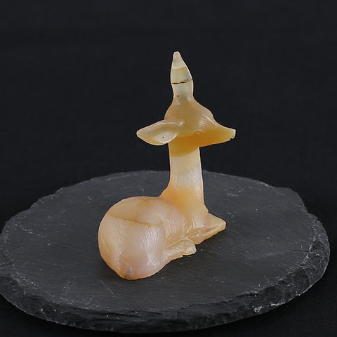 New Miniature Deer Figurine,Agate Gemstone Hand Carved Deer Statues Supply,Gemstone Home Decor,53x45x16mm,33.5g