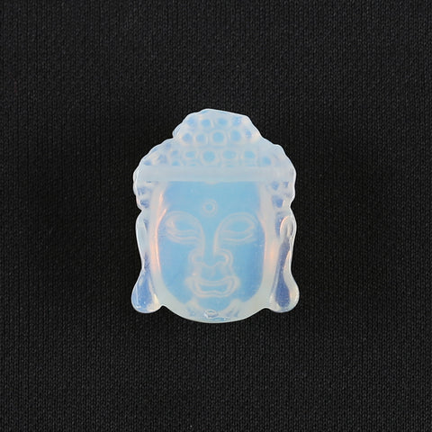 BITEFU Carved Natural Opalite Buddha Head Gemstone Pendant Bead, 12g