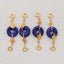 BITEFU 1Pair Silver Gold Plated Natural High Quality Lapis Lazuli Auspicious Clouds Flat Round Gemstone Earring beads 2.8g