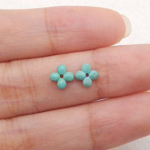 Natural Beautiful Turquoise Four Leaf Clover Gemstone Earring Beads , Jewelry DIY Making, 6×2mm, 0.1g