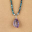 Natural Amethyst, Chrysocolla, Rose Quartz Pendant Beads for Necklace