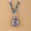 Natural Amethyst, Chrysocolla, Rose Quartz Pendant Beads for Necklace