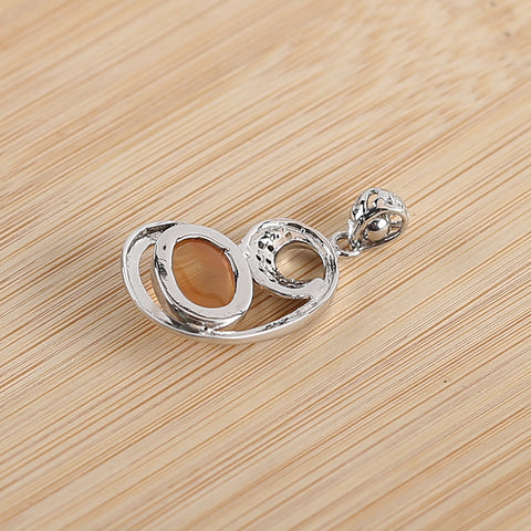 New Arrival!Handmade Jewelry Sterling Silver 925 Yellow Quartz Pendant,30×18×6mm,4.3g