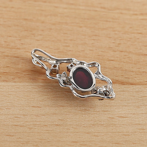 New Arrival!Handmade Jewelry Sterling Silver 925 Ruby Pendant,34×15×6mm,3.2g