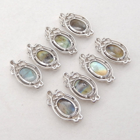 Silver Accessories! Natural Labradorite Gemstone With Silver 925 Pendant, Popular Gemstone Pendant For Necklace, 26x13x6mm, 2.8g