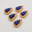 BITEFU 1Pair Silver Gold Plated Natural High Quality Lapis Lazuli Gourd Gemstone Earring beads 2.7g