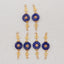 BITEFU 1Pair Silver Gold Plated Natural High Quality Lapis Lazuli Auspicious Clouds Flat Round Gemstone Earring beads 3.6g