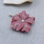 Natural Rhodonite Carved flower Pendant with 925 Sterling Silver Pinch Bail 58x55x10mm, 43g