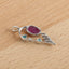 New Arrival!Handmade Jewelry Sterling Silver 925,Turquoise And Ruby Pendant,35×16×4mm, 2.8g