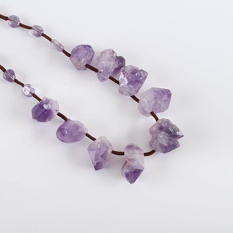 1 Strand 17 Inch Drusy Amethyst Gemstone Pendant Beads Necklace, Best Gemstone Jewelry For Gift, 21x21x17mm, 8x7x5mm, 55.2g