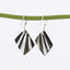 Best Gemstone Jewelry Gift! 925 Sterling Silver Natural Obsidian And MOP Intarsia Gemstone Earrings, Unique Earrings, 43x27x2mm, 5.3g