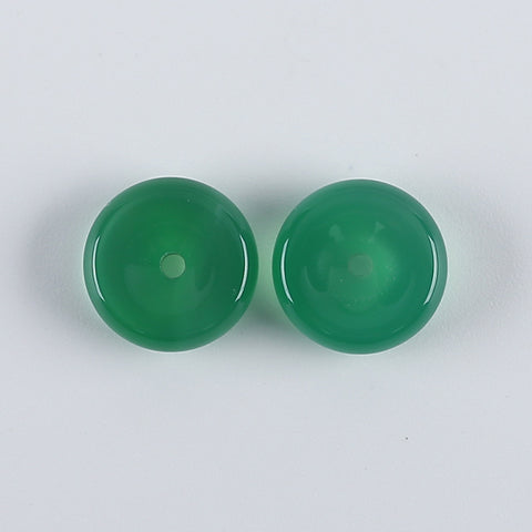 Natural Green Agate Gematone Earring Beads,Handmade Earring Pair,Jewelry DIY Making,12mm,2g