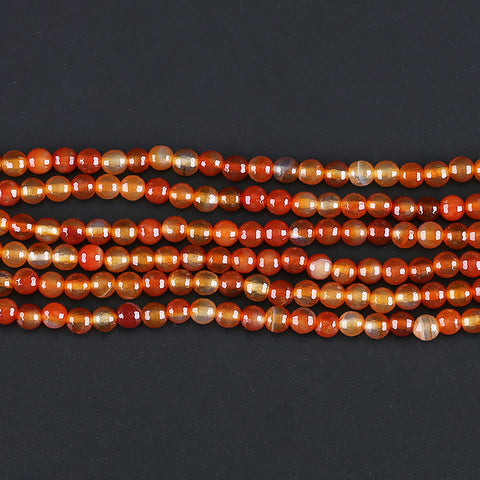 BITEFU 1 Strand Faceted Agate Round Shape Loose Beads, Red Beads, DIY Accessories,Stone