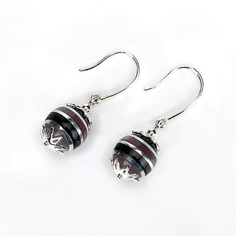 Cymophane Intarsia Round Earrings With 925 Sterling Silver Accessory 4.3g