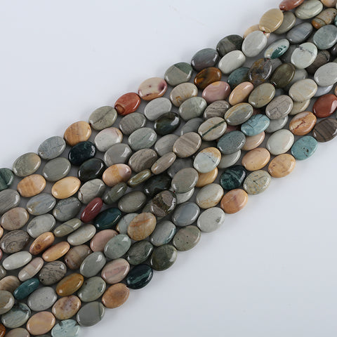 1 Strand 16 Inch Natural Multi-Color Picasso Jasper Gemstone Necklace