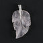 New Natural Rose Quartz Handcarved Leaf Pendant,925 Sterling Silver Pinch Bail,60x33x7mm,13g