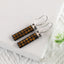 Natural Stone Tiger-Eye, Obsidian Intarsia Earrings With 925 Sterling Silver, 31x8x4mm, 6g