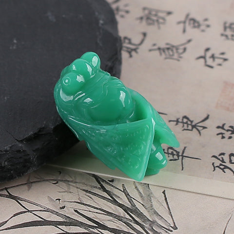 Carved Natural AAA Grade Chrysoprase Cicada Gemstone Pendant Bead,Best Gemstone Jewelry Gift,Handmade Design,32×17×14mm,10.9g