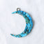 Intarsia of Turquoise and Copper Back Moon Pendant Beads 43*31*5mm