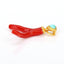 Natural Red Coral and Turquoise Pendant 30x22mm, 1.8g