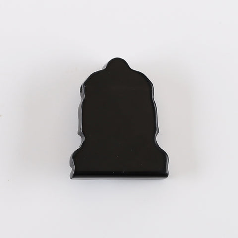 New Arrival!Carved Obsidian Buddha Head Gemstone Pendant Bead, Lucky Pendant For Necklace, 40x33×10mm, 15g