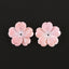 BITEFU 1Pair Carved Natural Pink Shell Flower , Queen Conch Shell Beads, Popular Pink Flower Beads, 2.9g