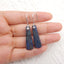 Natural Stone Lapis Lazuli, Labradorite Intarsia Earrings With 925 Sterling Silver, 30x9x5mm, 5.7g